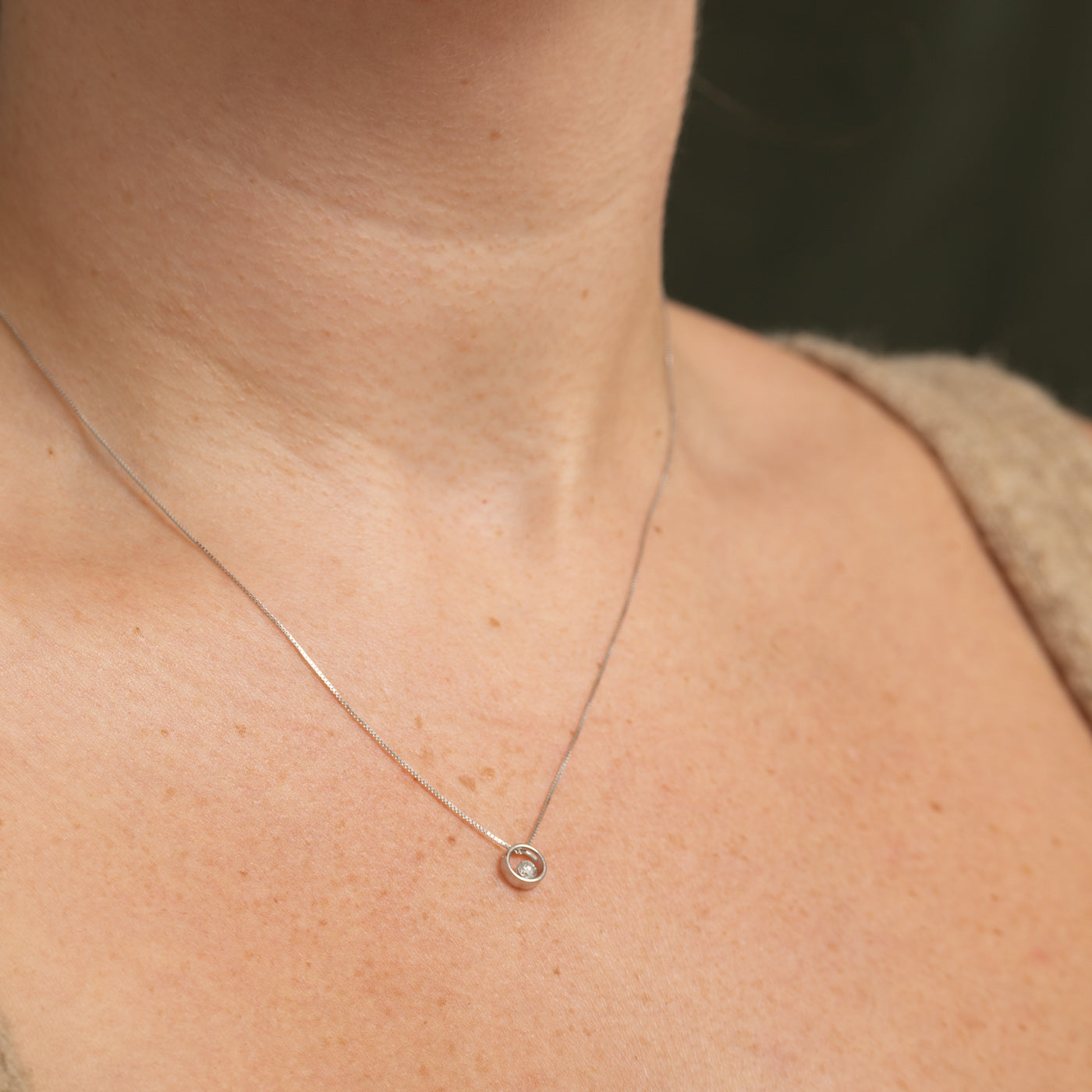 Bezel Set Diamond Necklace | 0.15ct | 18"