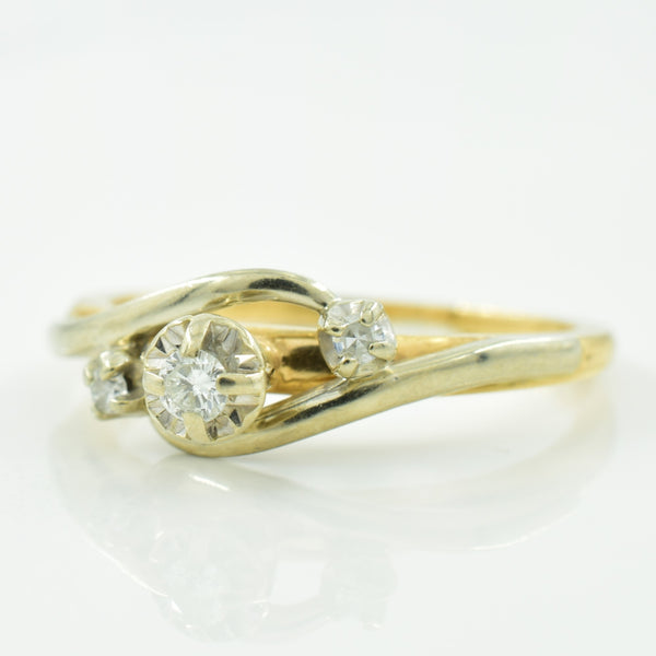 Two Tone Diamond Bypass Ring | 0.07ctw | SZ 4.75 |