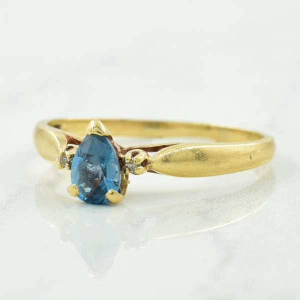Blue Topaz & Diamond Ring | 0.33ct, 0.02ctw | SZ 9 |