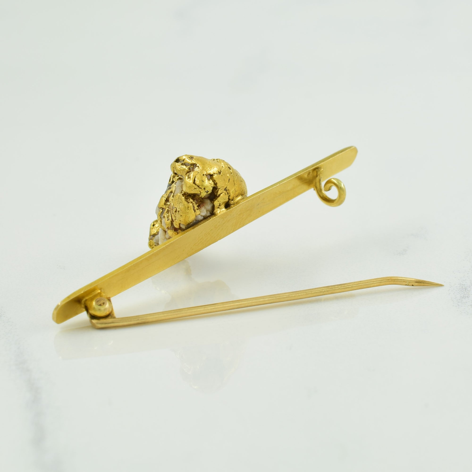 14k Yellow Gold Nugget Brooch |