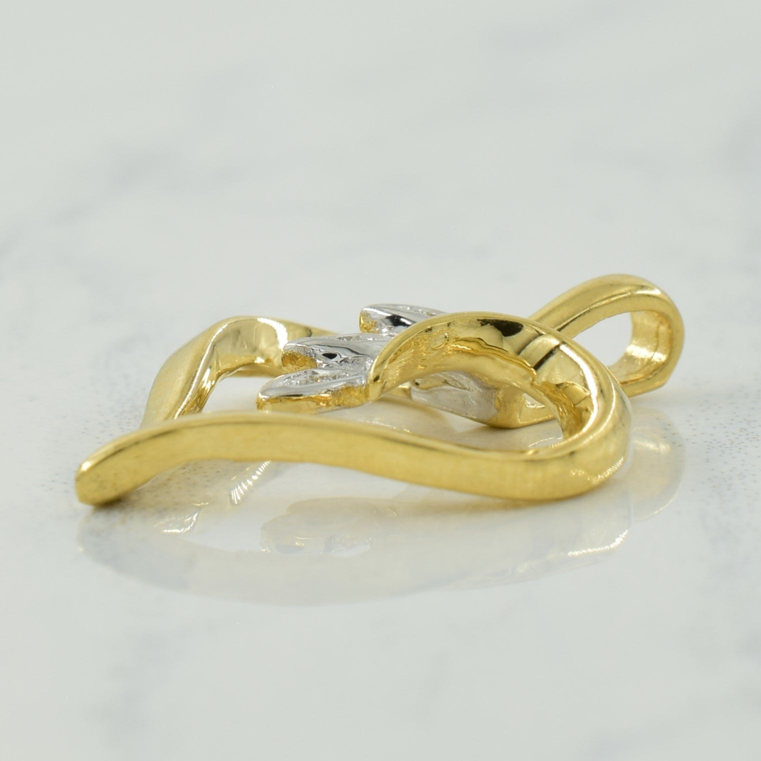 Two Tone Gold Diamond Heart Pendant | 0.03ctw |