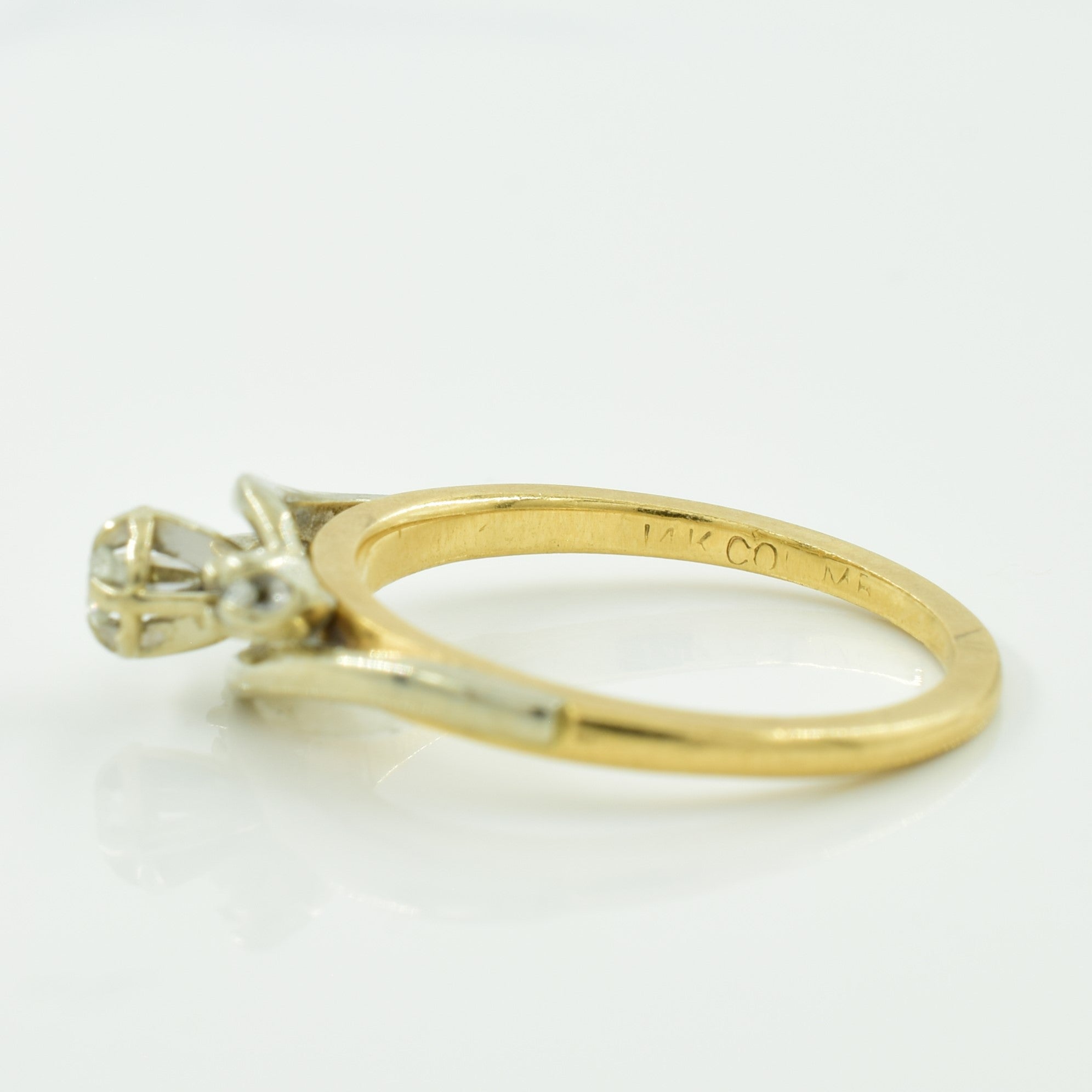 Two Tone Diamond Bypass Ring | 0.07ctw | SZ 4.75 |