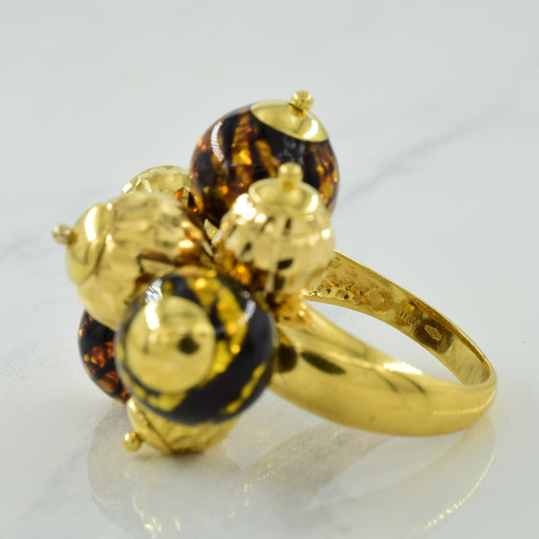 18k Yellow Gold Cocktail Ring | SZ 8 |