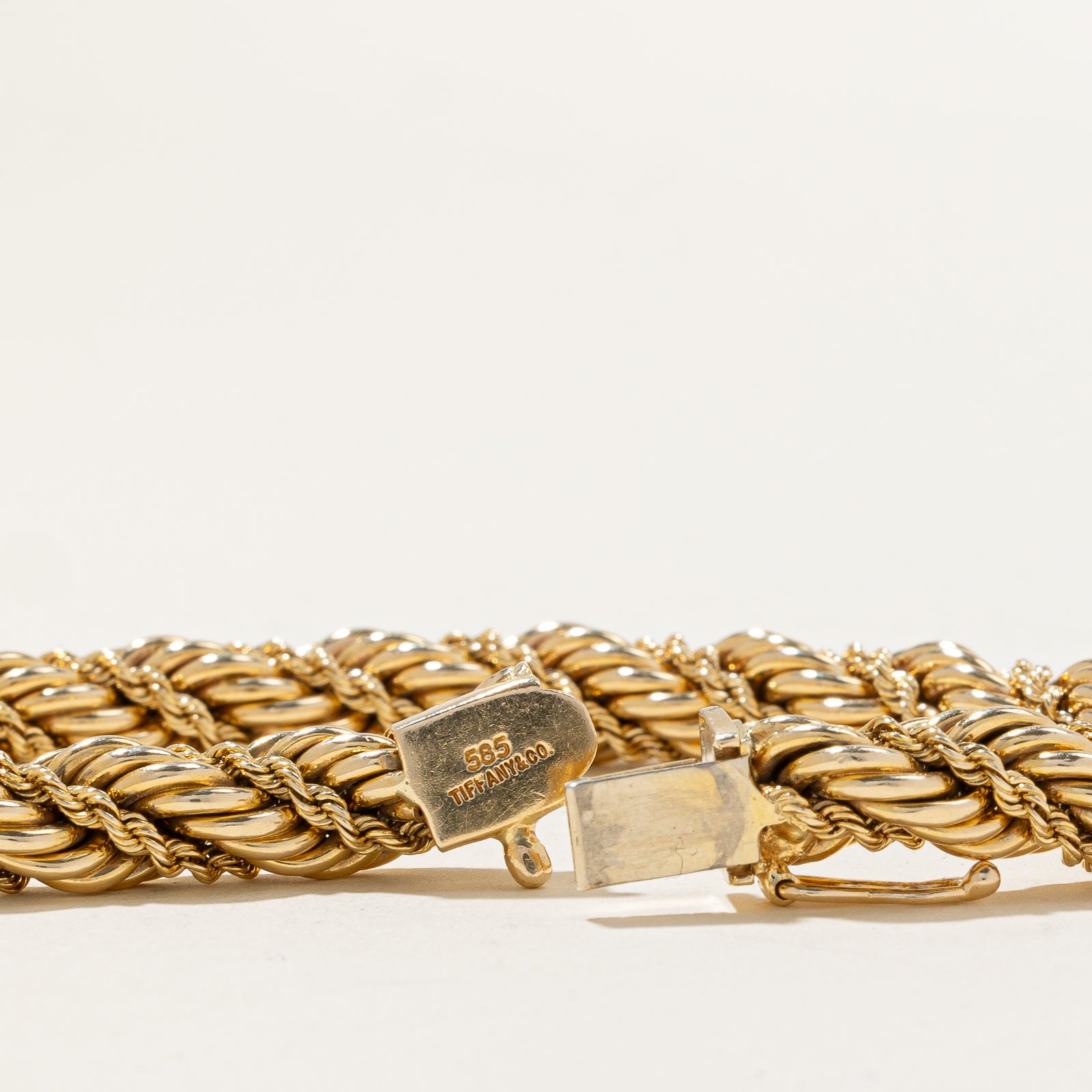 'Tiffany & Co.' Vintage Twisted Rope Necklace & Bracelet Set | 14k | 16" & 8"