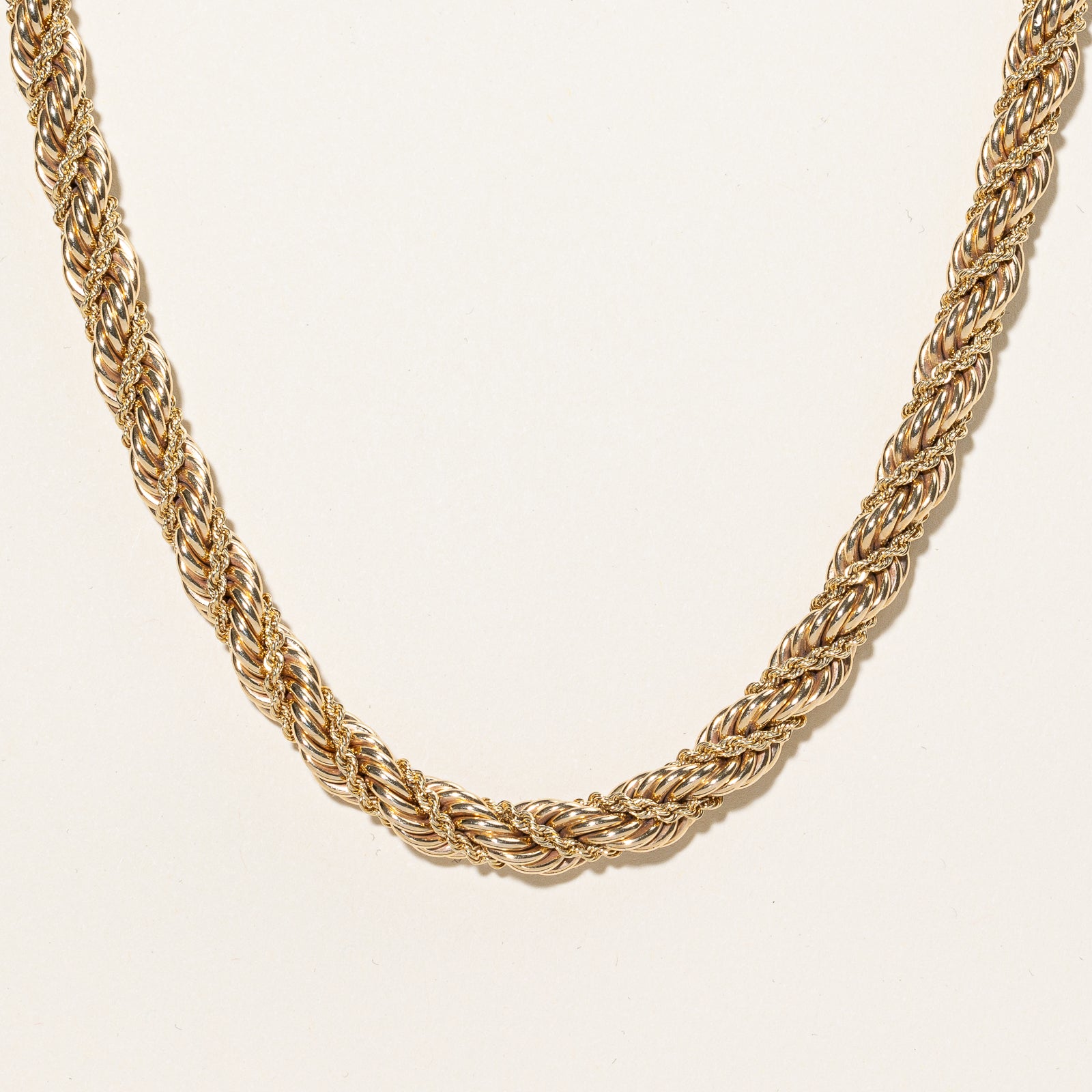 'Tiffany & Co.' Vintage Twisted Rope Necklace & Bracelet Set | 14k | 16" & 8"