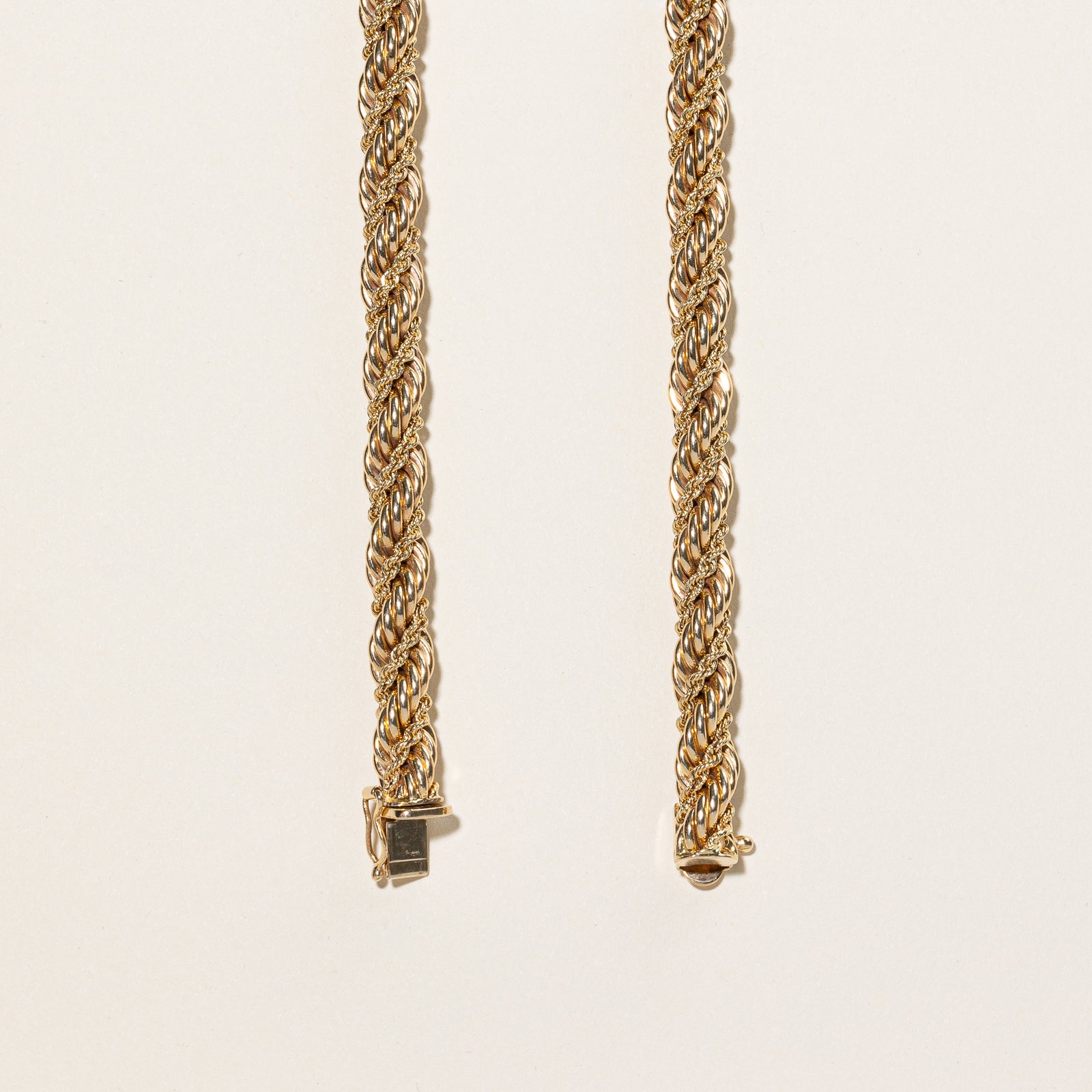 'Tiffany & Co.' Vintage Twisted Rope Necklace & Bracelet Set | 14k | 16" & 8"