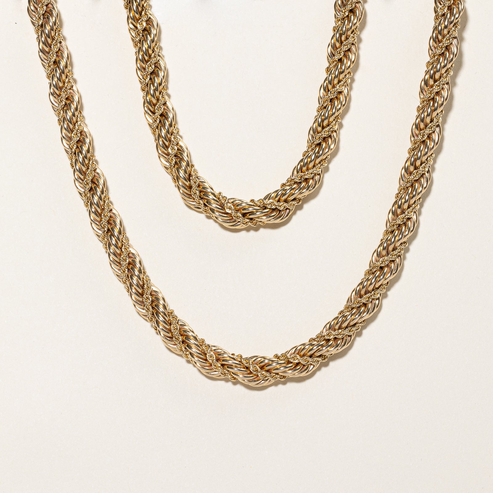 'Tiffany & Co.' Vintage Twisted Rope Necklace & Bracelet Set | 14k | 16" & 8"