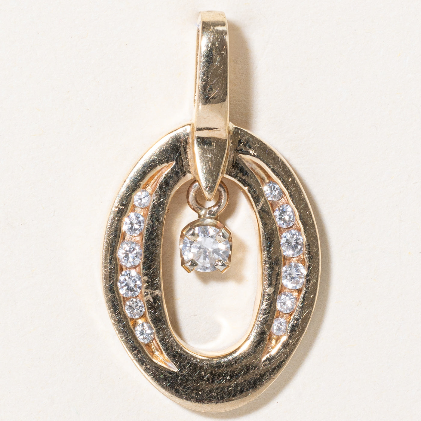 Dangling Diamond Oval Pendant | 0.31ctw |