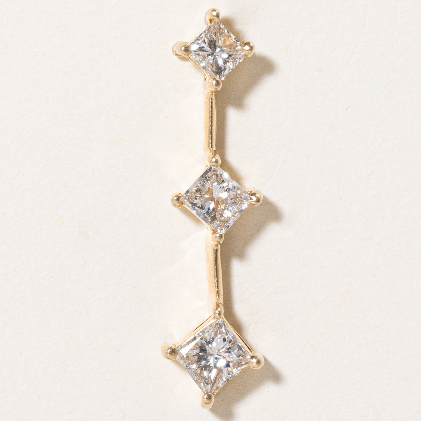 Three Stone Diamond Column Pendant | 0.96ctw |