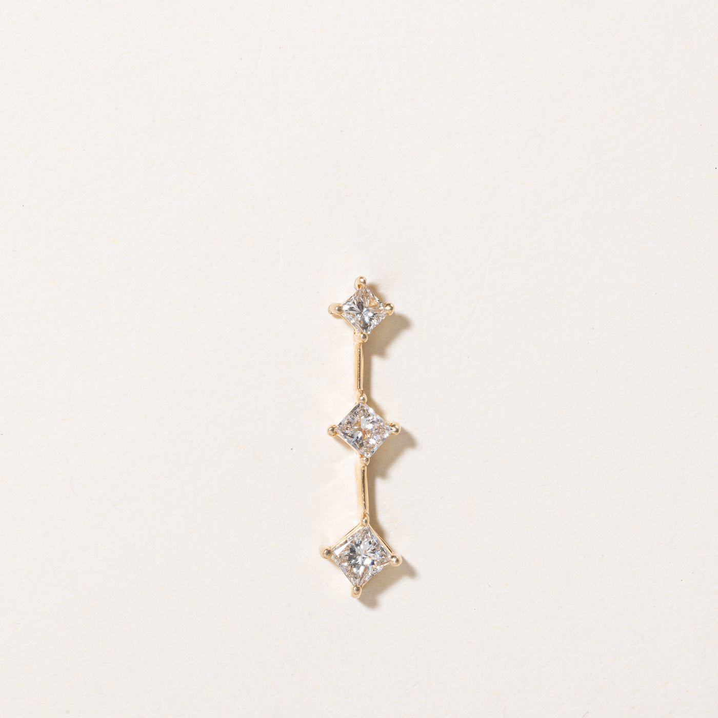 Three Stone Diamond Column Pendant | 0.96ctw |