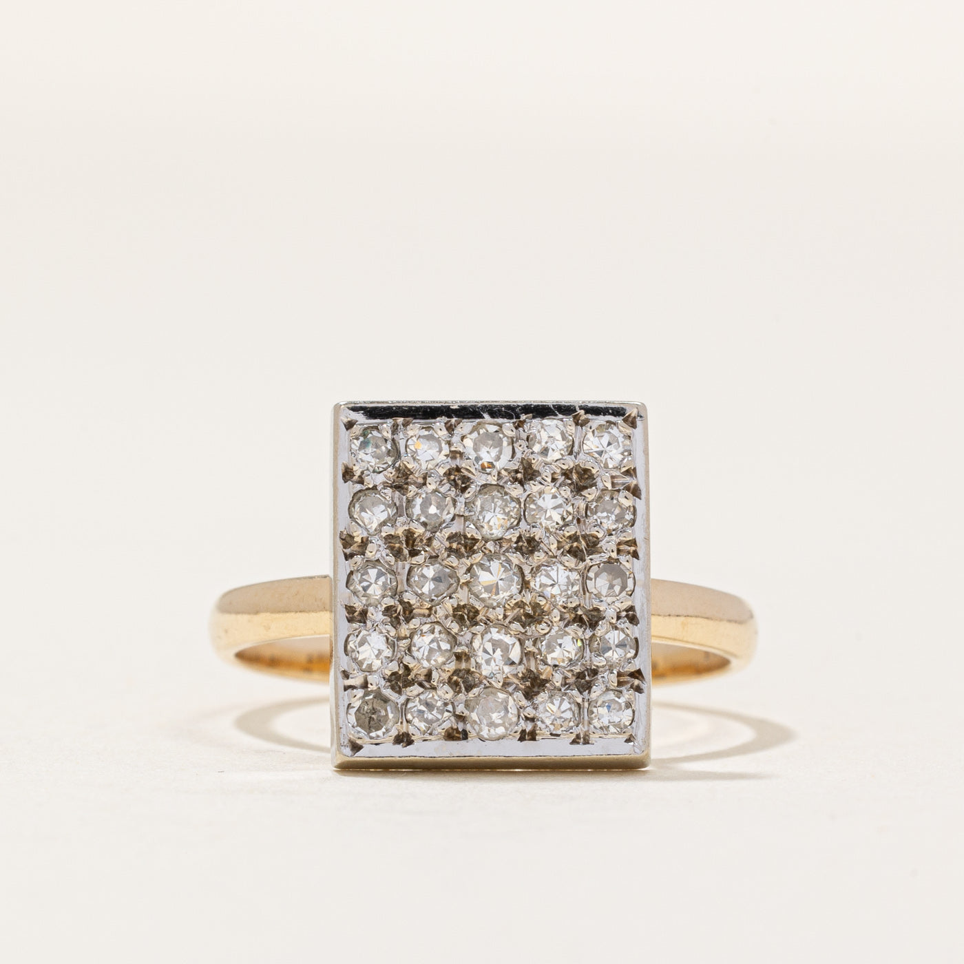 Diamond Square Face Ring | 0.45ctw | SZ 7 |