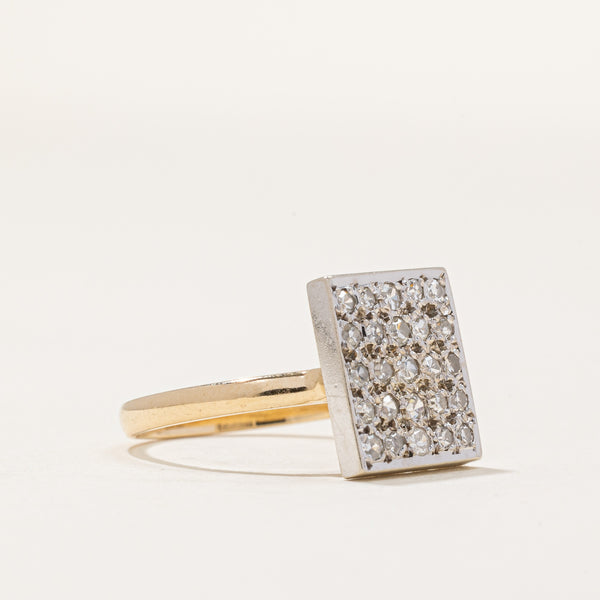 Diamond Square Face Ring | 0.45ctw | SZ 7 |