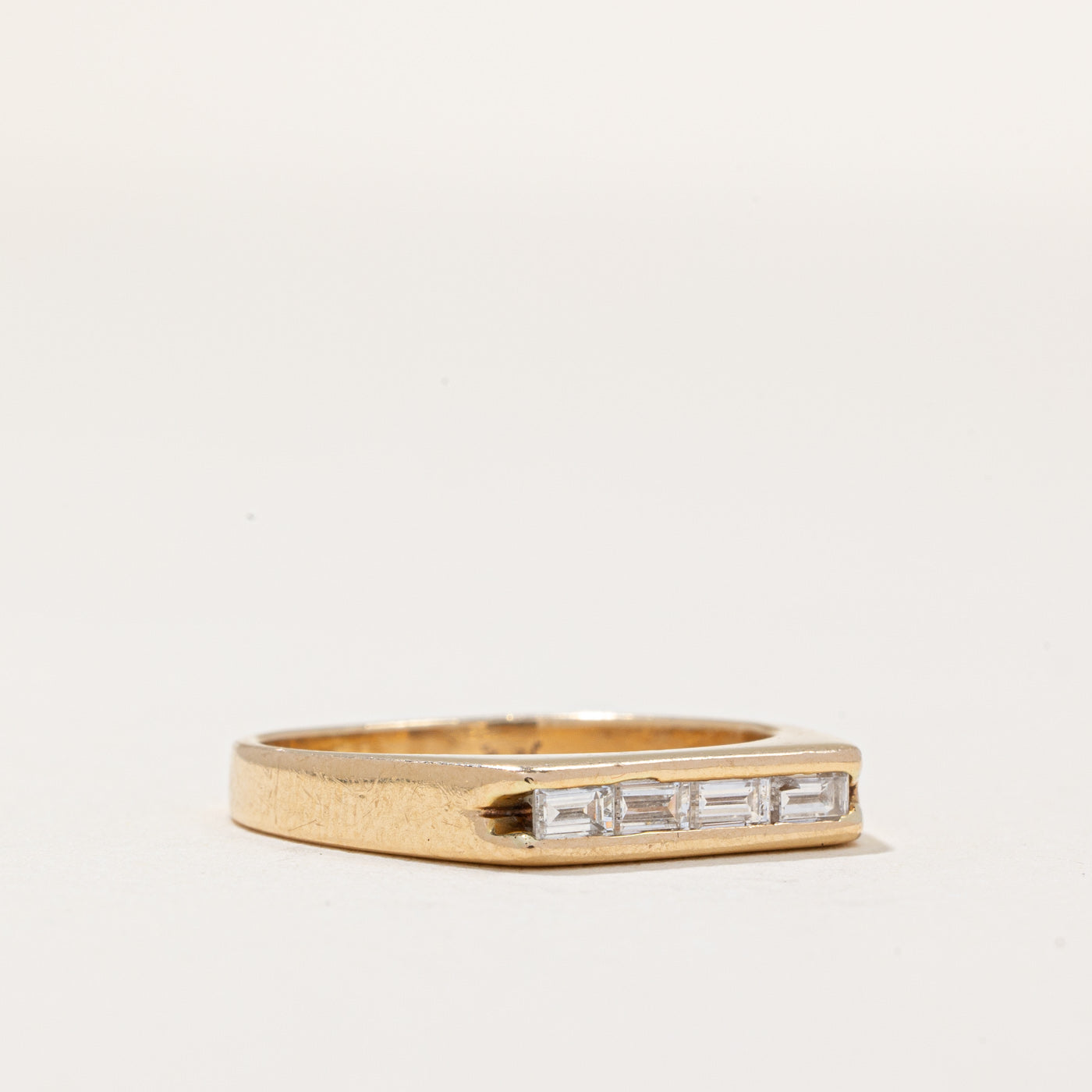 Bague sertie de diamants baguette | 0,24 ct | Taille 7 | 