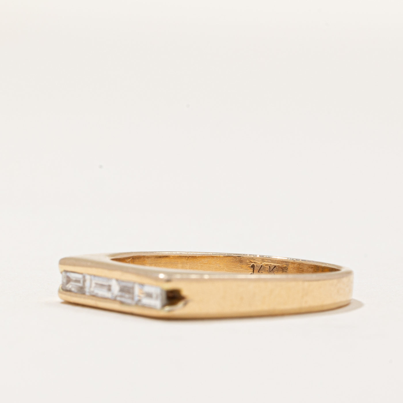 Bague sertie de diamants baguette | 0,24 ct | Taille 7 | 