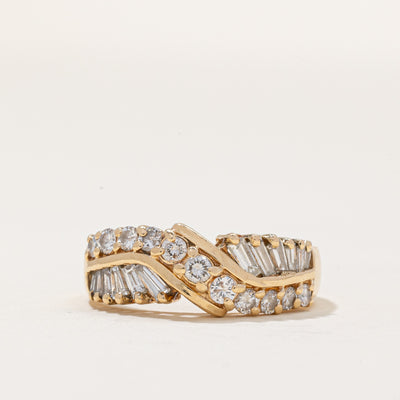 Diamond Bypass Ring | 0.89ctw | SZ 7.25 |