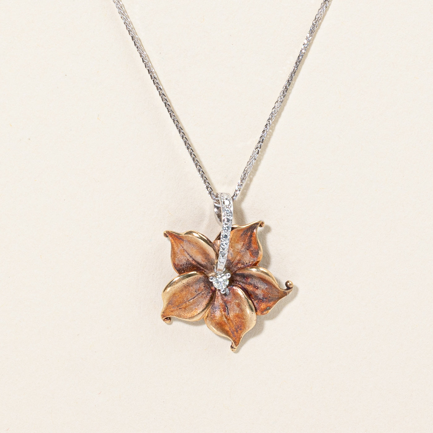 Diamond Flower Pendant & Necklace | 0.07ctw | 18" |