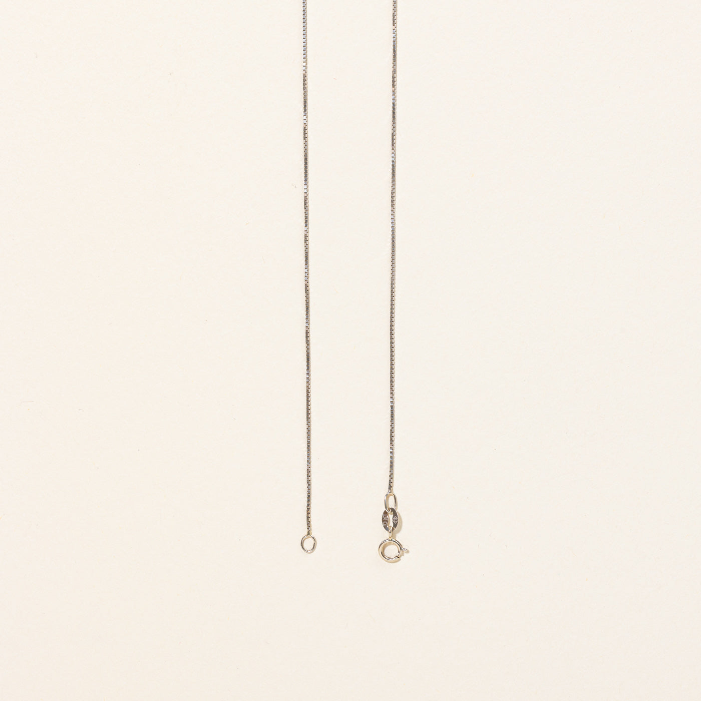 Chaîne à maillons carrés en or blanc 10 carats | 16 pouces | 