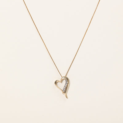 Diamond Heart Pendant & Necklace | 0.20ctw | 18
