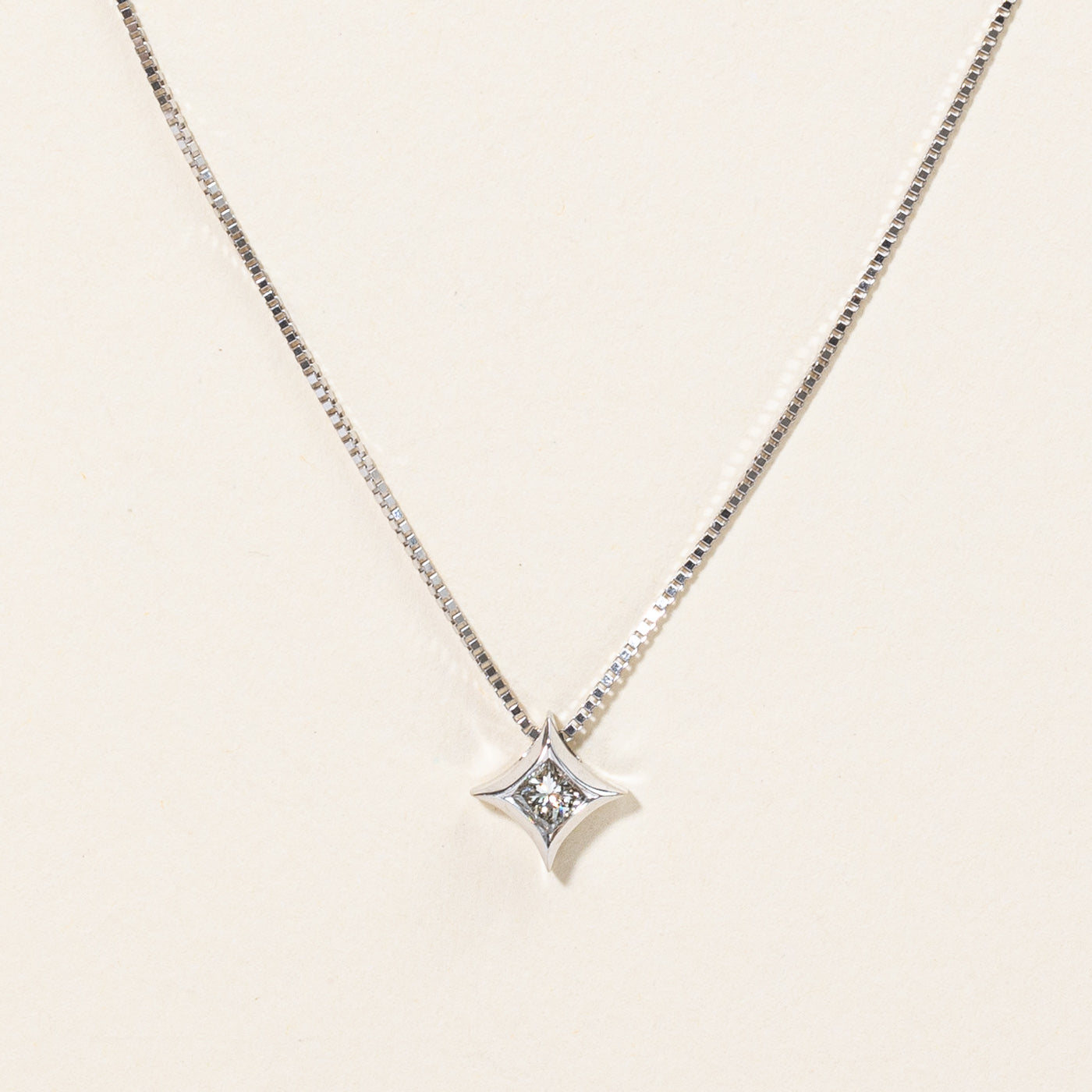 Illusion Set Diamond Pendant & Necklace | 0.22ct | 18" |