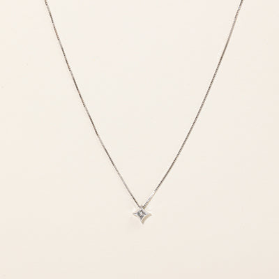 Illusion Set Diamond Pendant & Necklace | 0.22ct | 18