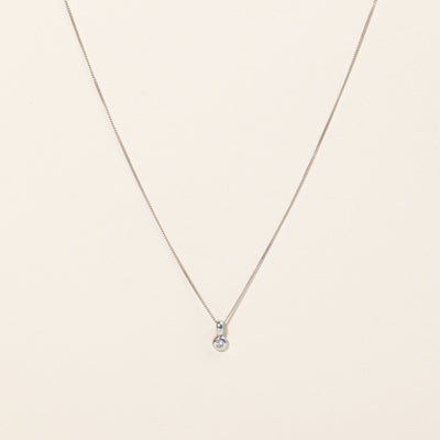 Bezel Set Diamond Pendant & Necklace | 0.06ct | 18