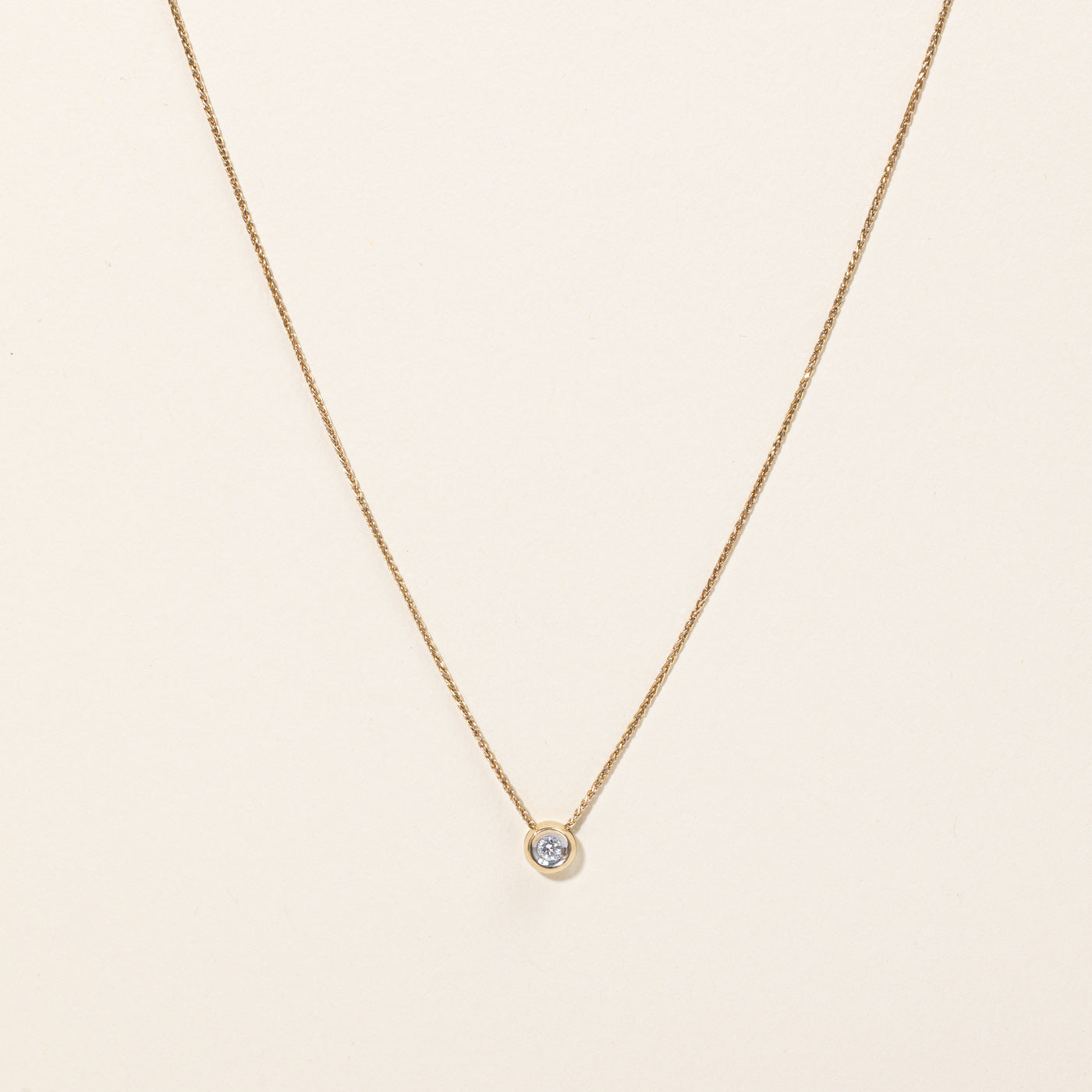 Illusion Set Diamond Pendant & Necklace | 0.15ct | 18" |