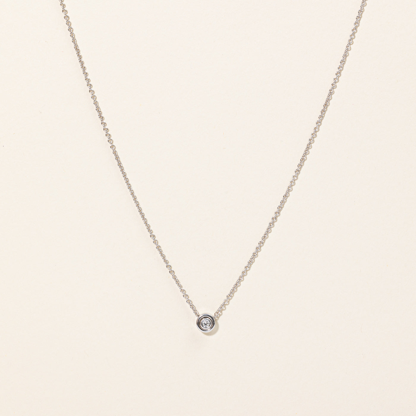 Bezel Set Diamond Pendant Necklace | 0.05ct | 18" |
