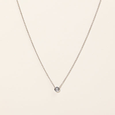 Bezel Set Diamond Pendant Necklace | 0.05ct | 18