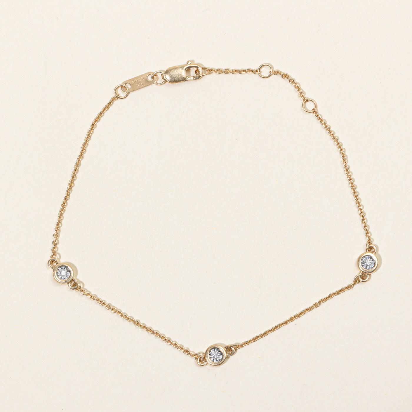 Bezel Set Diamond Bracelet | 0.03ctw | 7.5" |
