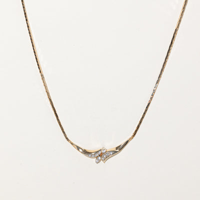 Diamond Bypass Scoop Necklace | 0.28ctw | 17