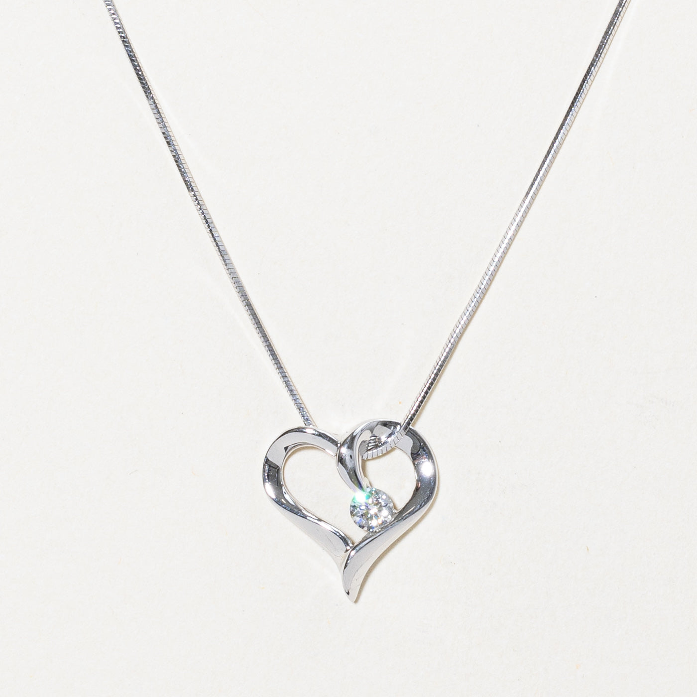 Diamond Heart Pendant Necklace | 0.17ct | 17" |