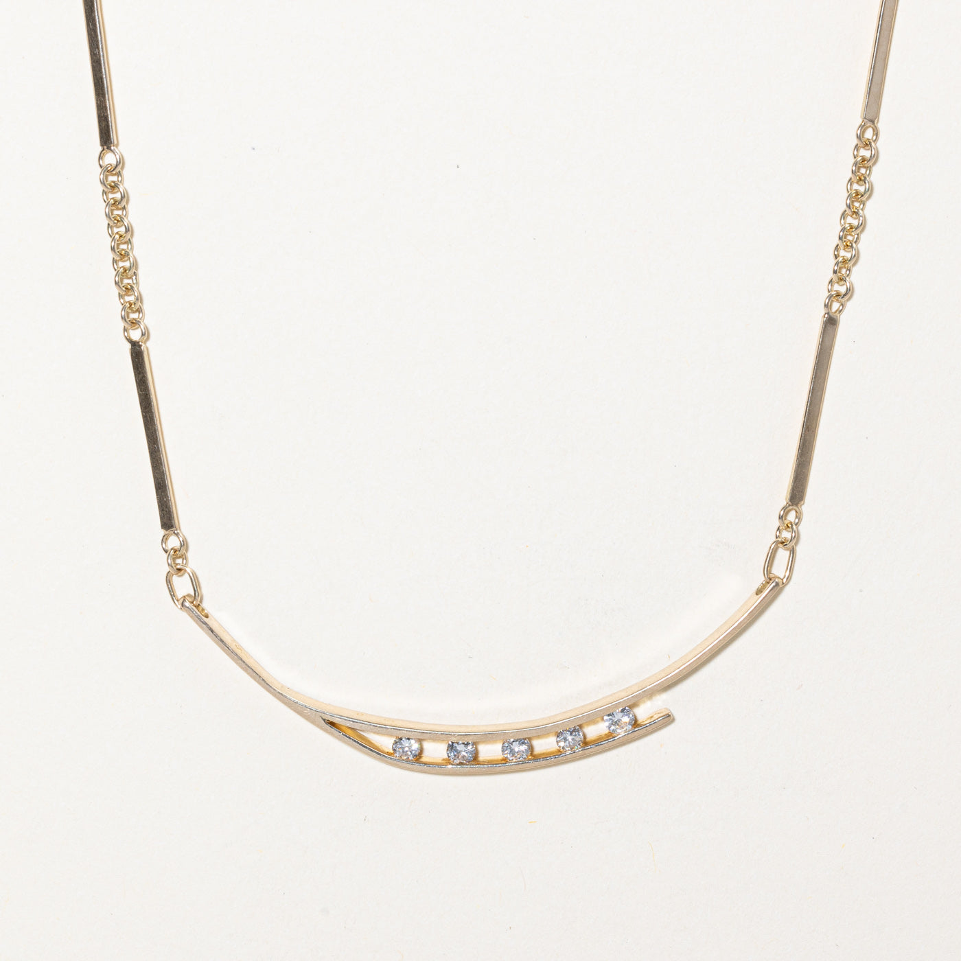 Tension Set Diamond Scoop Pendant Necklace | 0.50ctw | 15" |