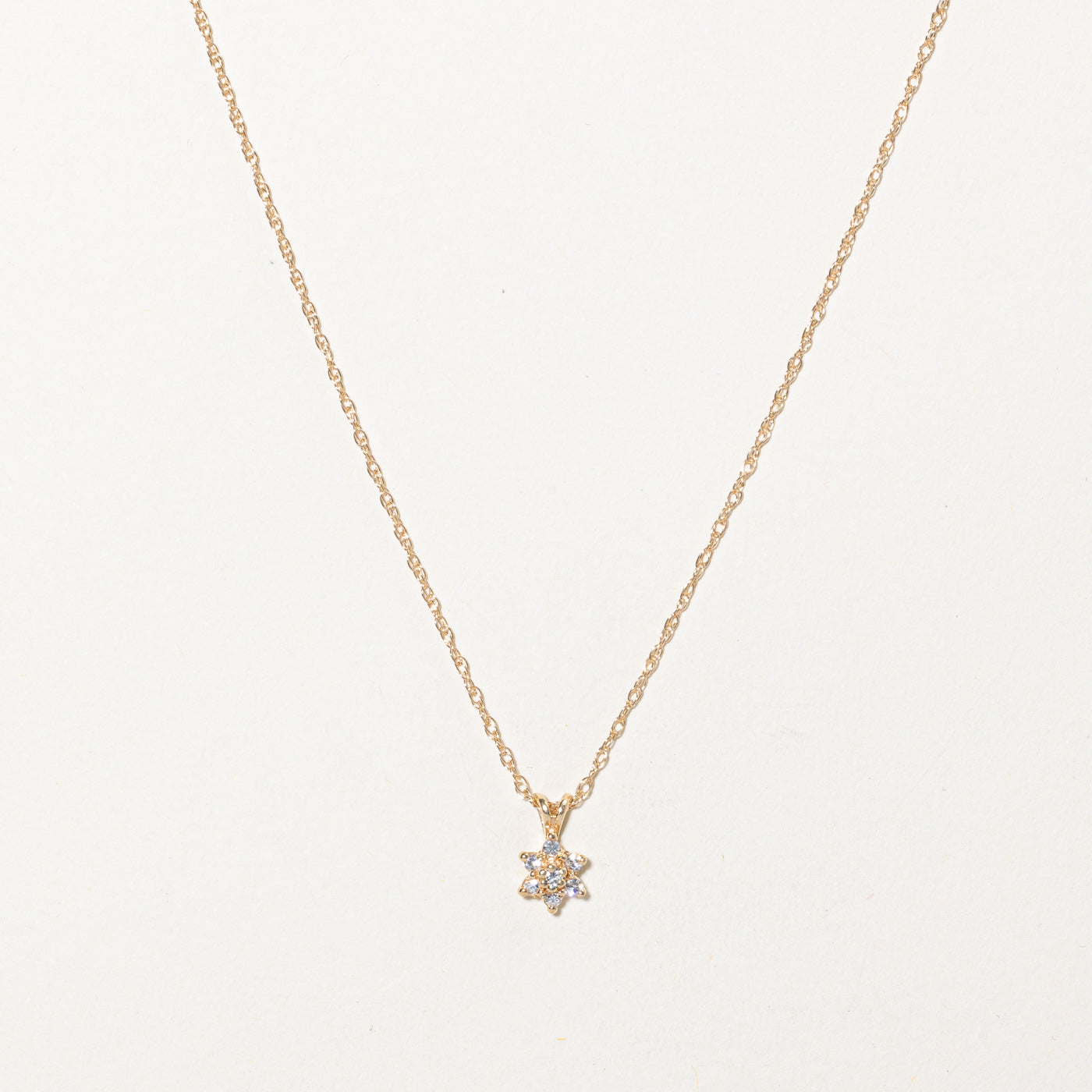 Collier pendentif fleur en diamant | 0,11 ct | 40,6 cm | 