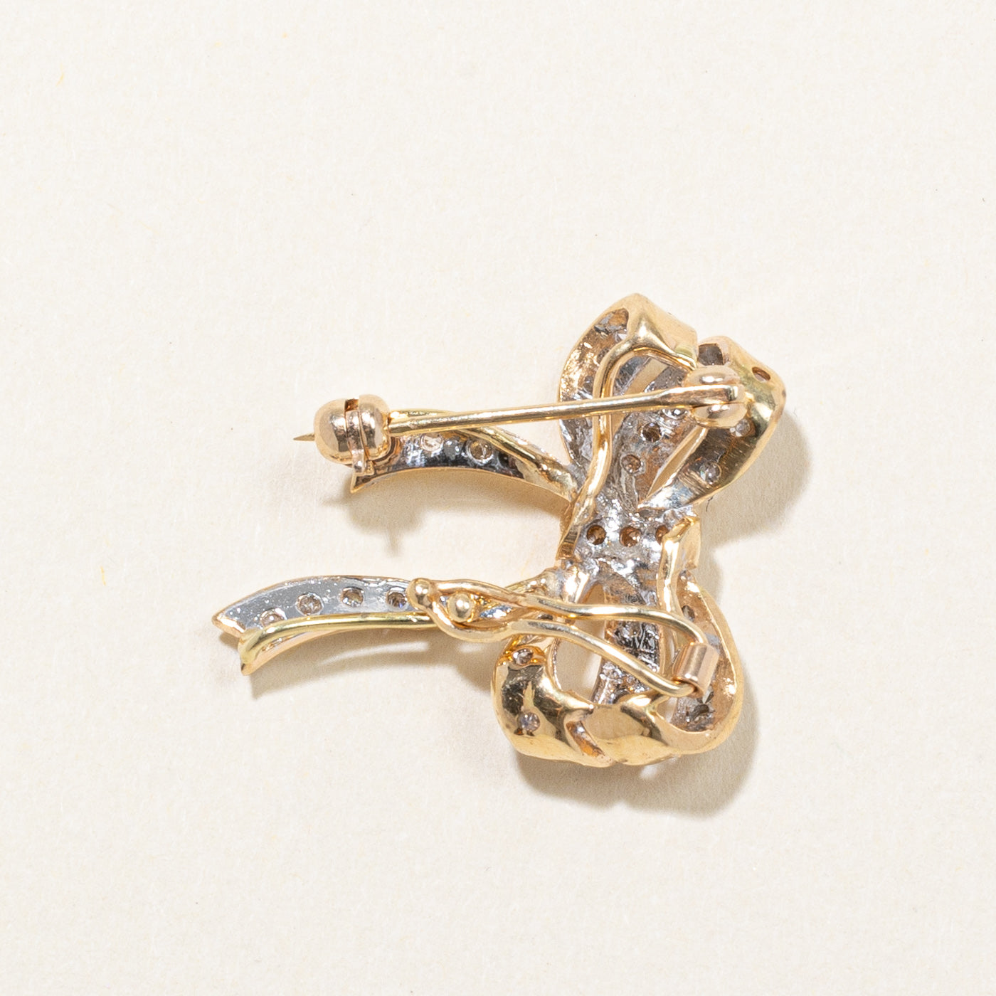 Diamond Bow Pendant Brooch | 0.25ctw |