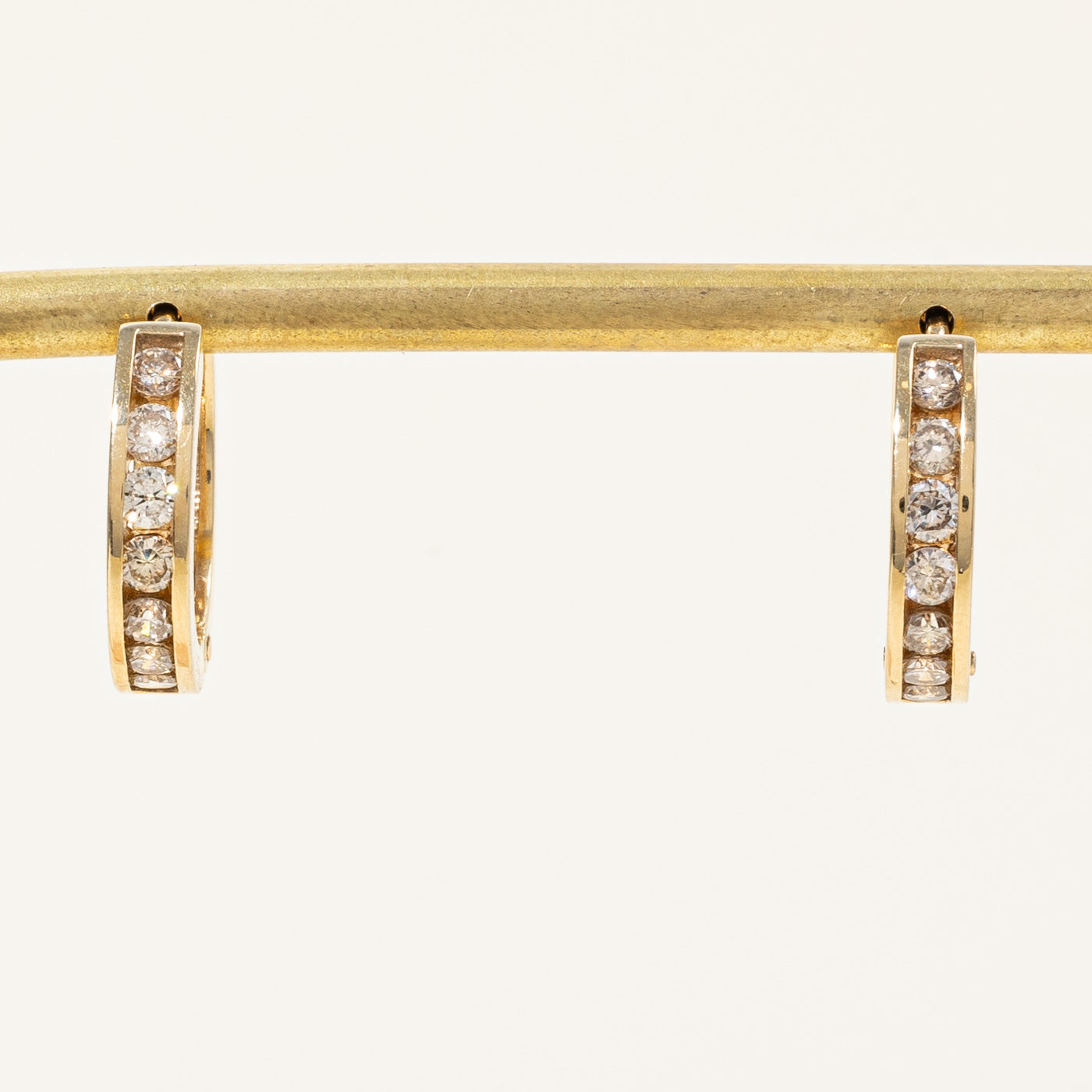 Channel Set Diamond Huggie Earrings | 1.00ctw |