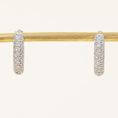 Pave Set Diamond Hoop Earrings | 0.56ctw |