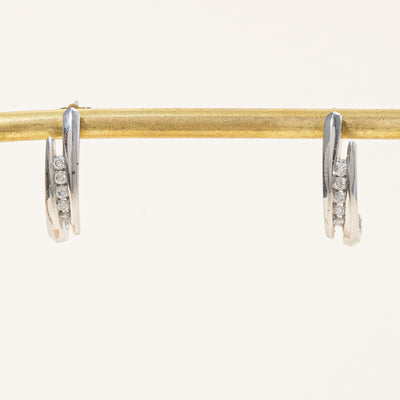 Diamond Half Hoop Earrings | 0.20ctw |