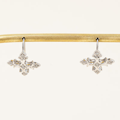 Diamond Cross Fish Hook Earrings | 0.09ctw |