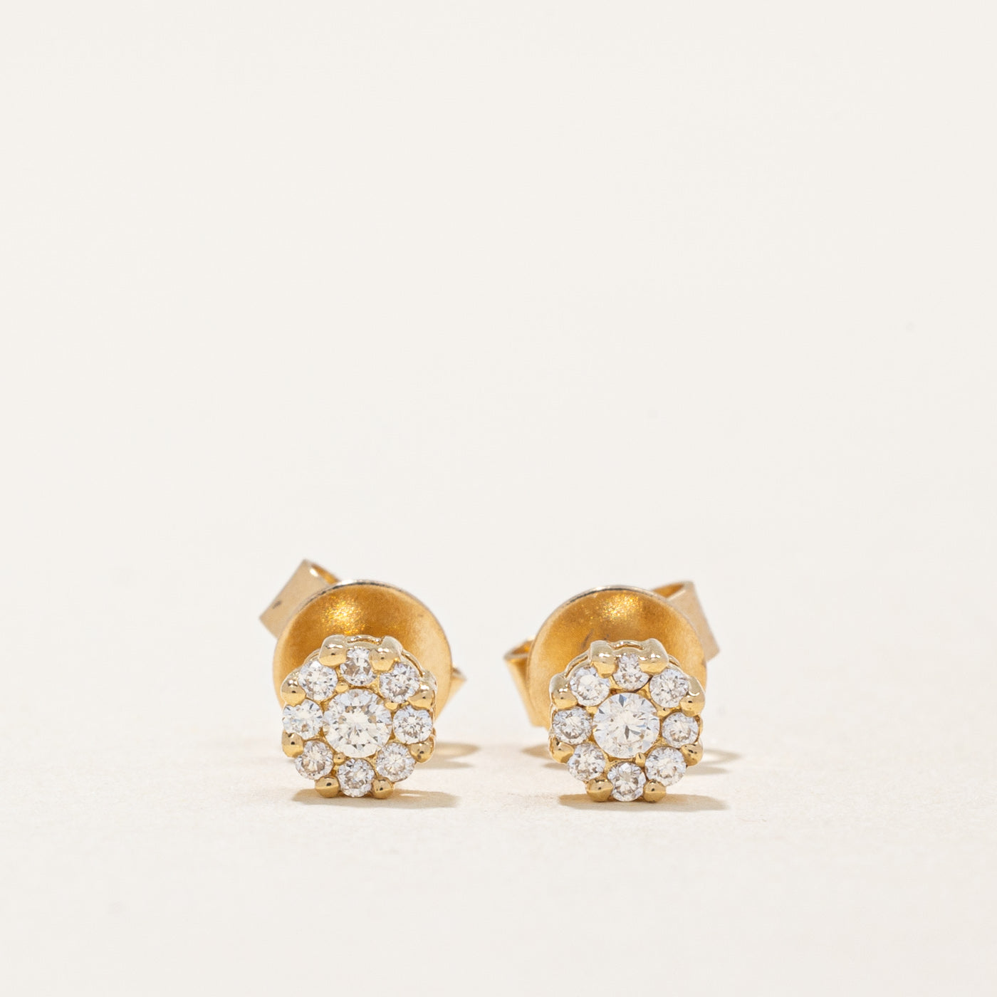 Diamond Cluster Stud Earrings | 0.13ctw |