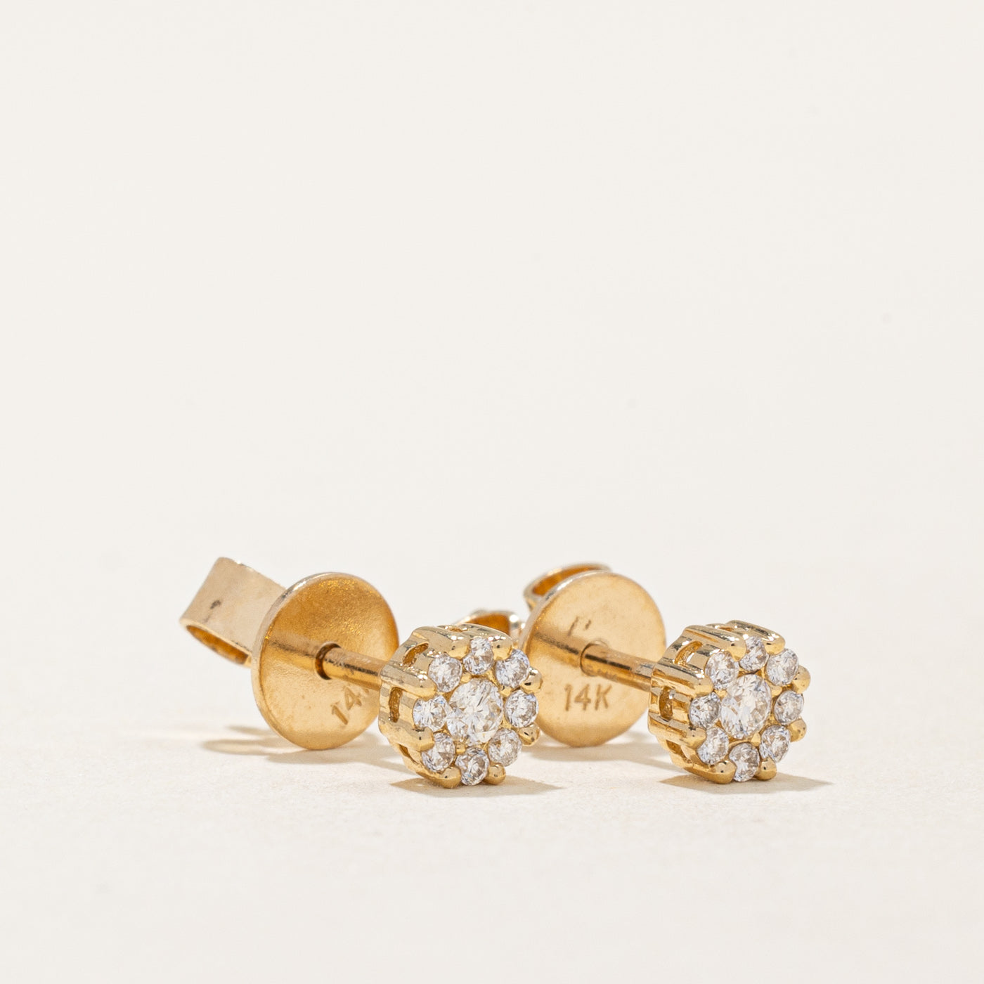 Diamond Cluster Stud Earrings | 0.13ctw |
