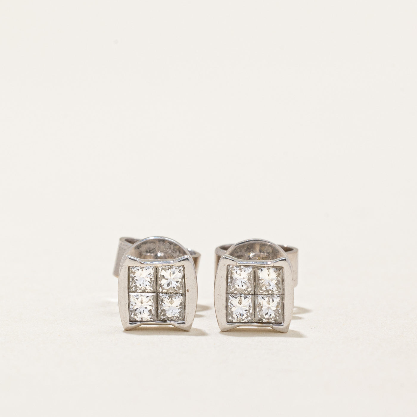 Princess Cut Diamond Stud Earrings | 0.40ctw |