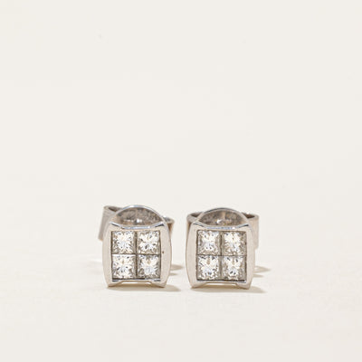Princess Cut Diamond Stud Earrings | 0.40ctw |