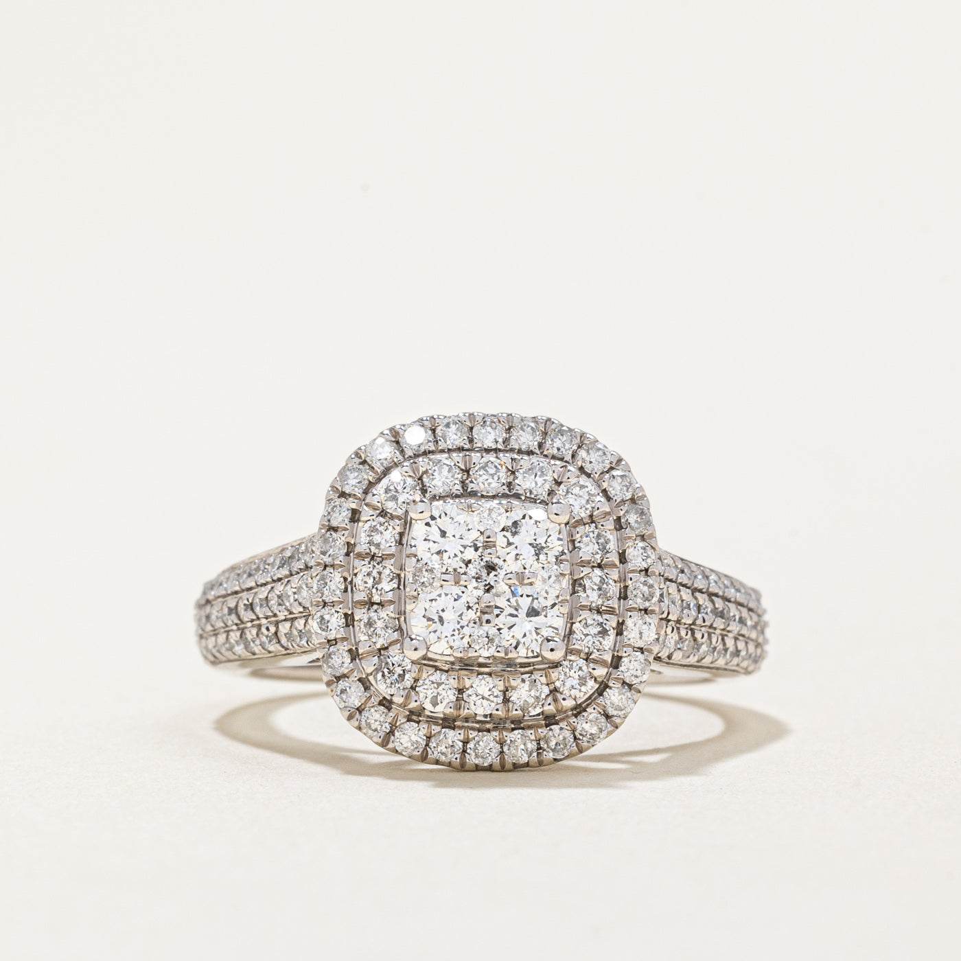 Diamond Cluster Engagement Ring | 0.83ctw | SZ 5.25 |