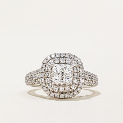 Diamond Cluster Engagement Ring | 0.83ctw | SZ 5.25 |