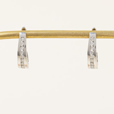 Diamond Oval Hoop Earrings | 0.44ctw |