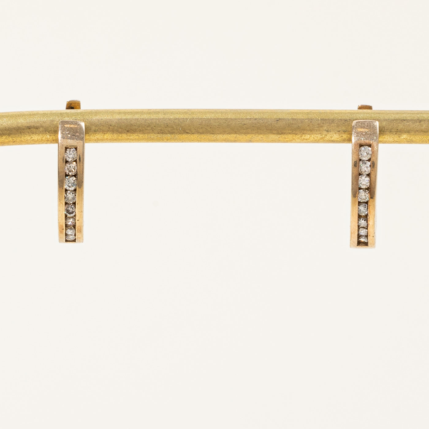 Channel Set Diamond Huggie Earrings | 0.34ctw |