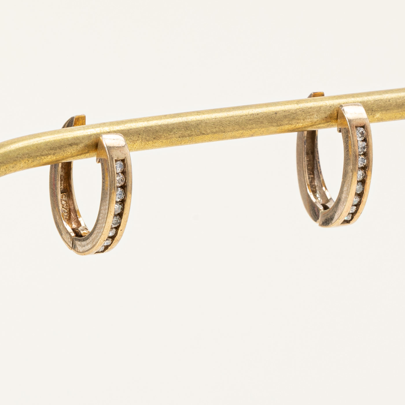 Channel Set Diamond Huggie Earrings | 0.34ctw |