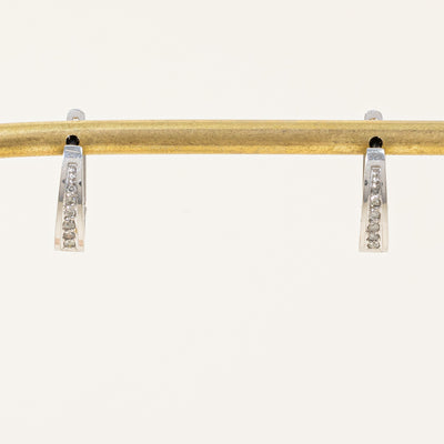 Diamond Oval Huggie Earrings | 0.06ctw |