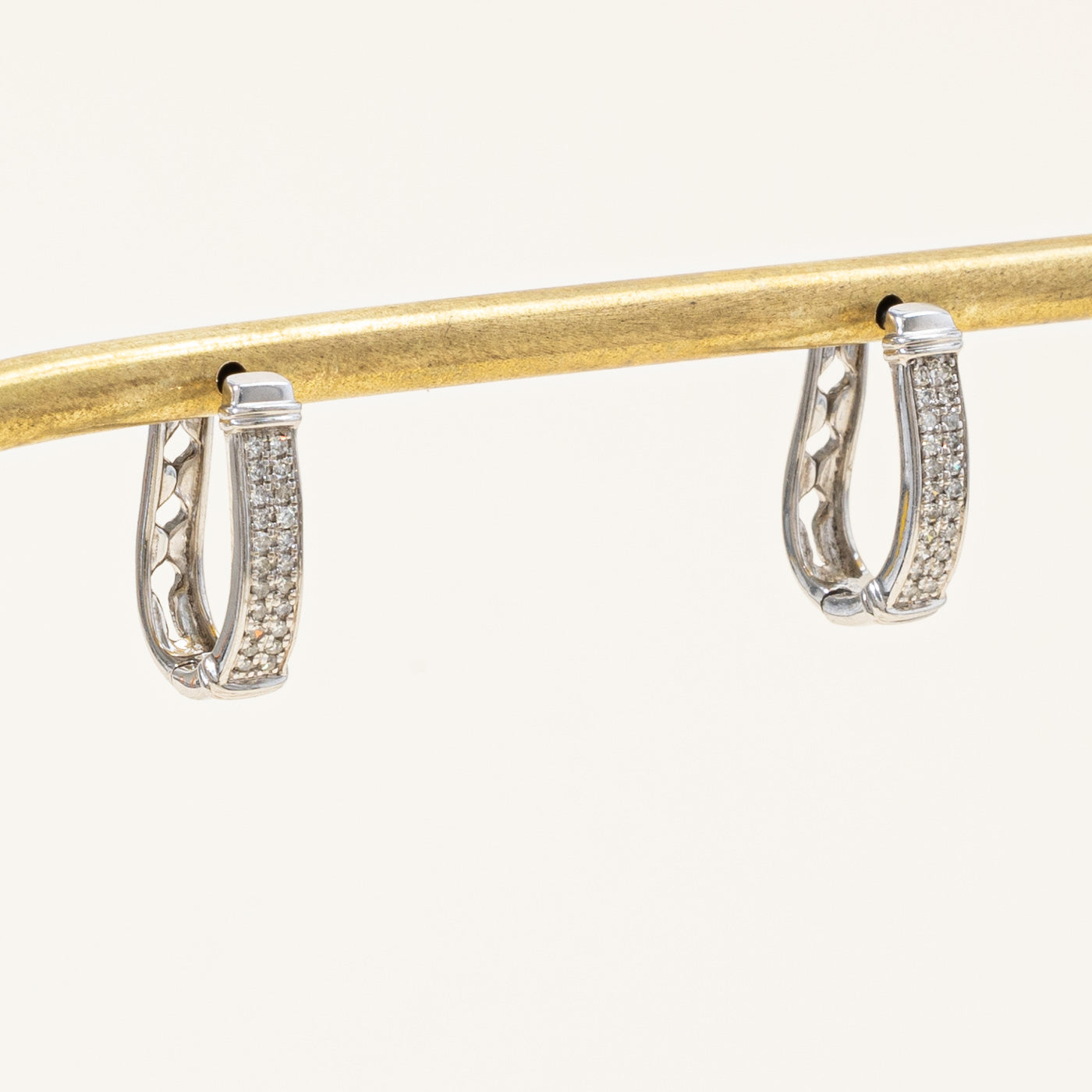 Diamond Oval Hoop Earrings | 0.13ctw |