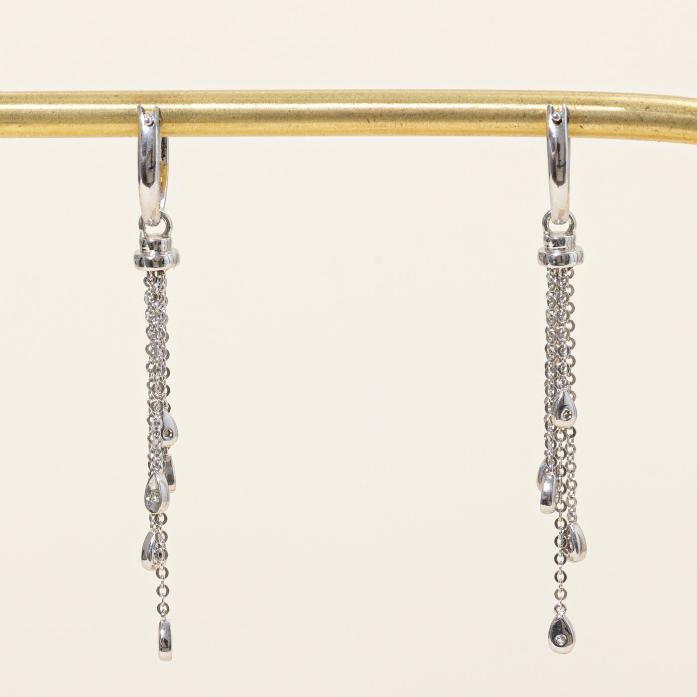 Boucles d'oreilles pendantes en diamant | 0,12 ct | 